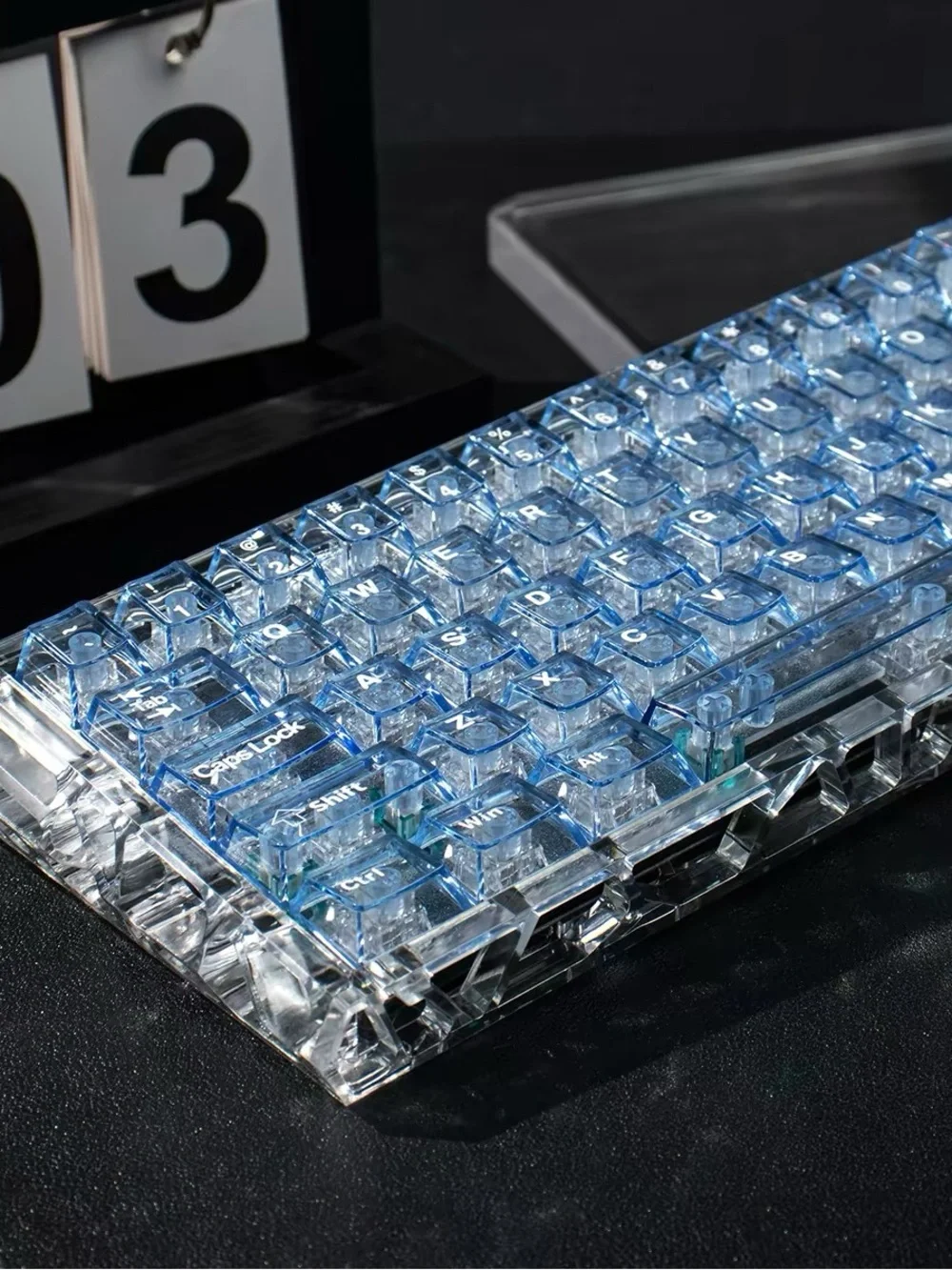 Transparent Blue Gaming Keycap Set